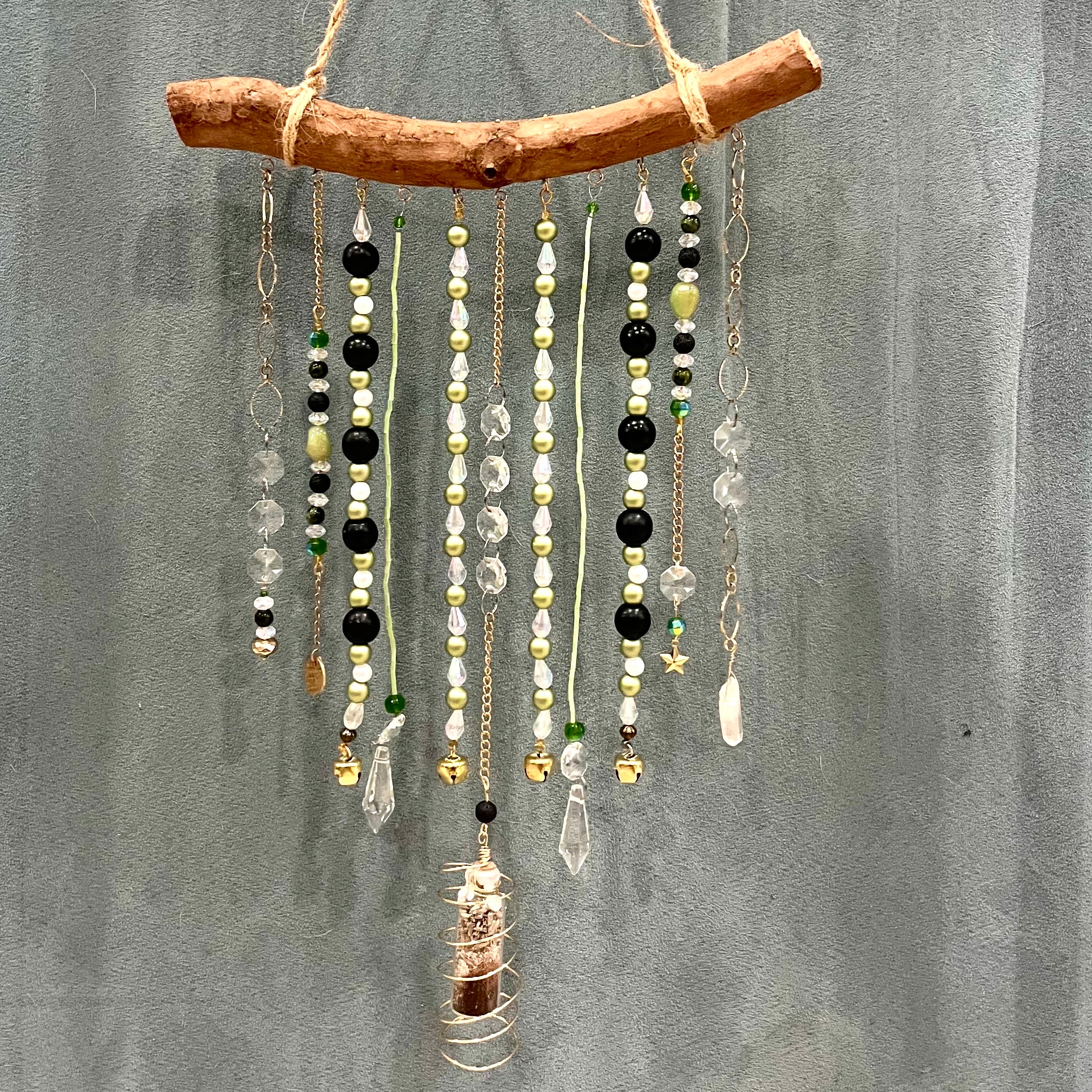 Quartz & Lava Stone Green Sun Catcher