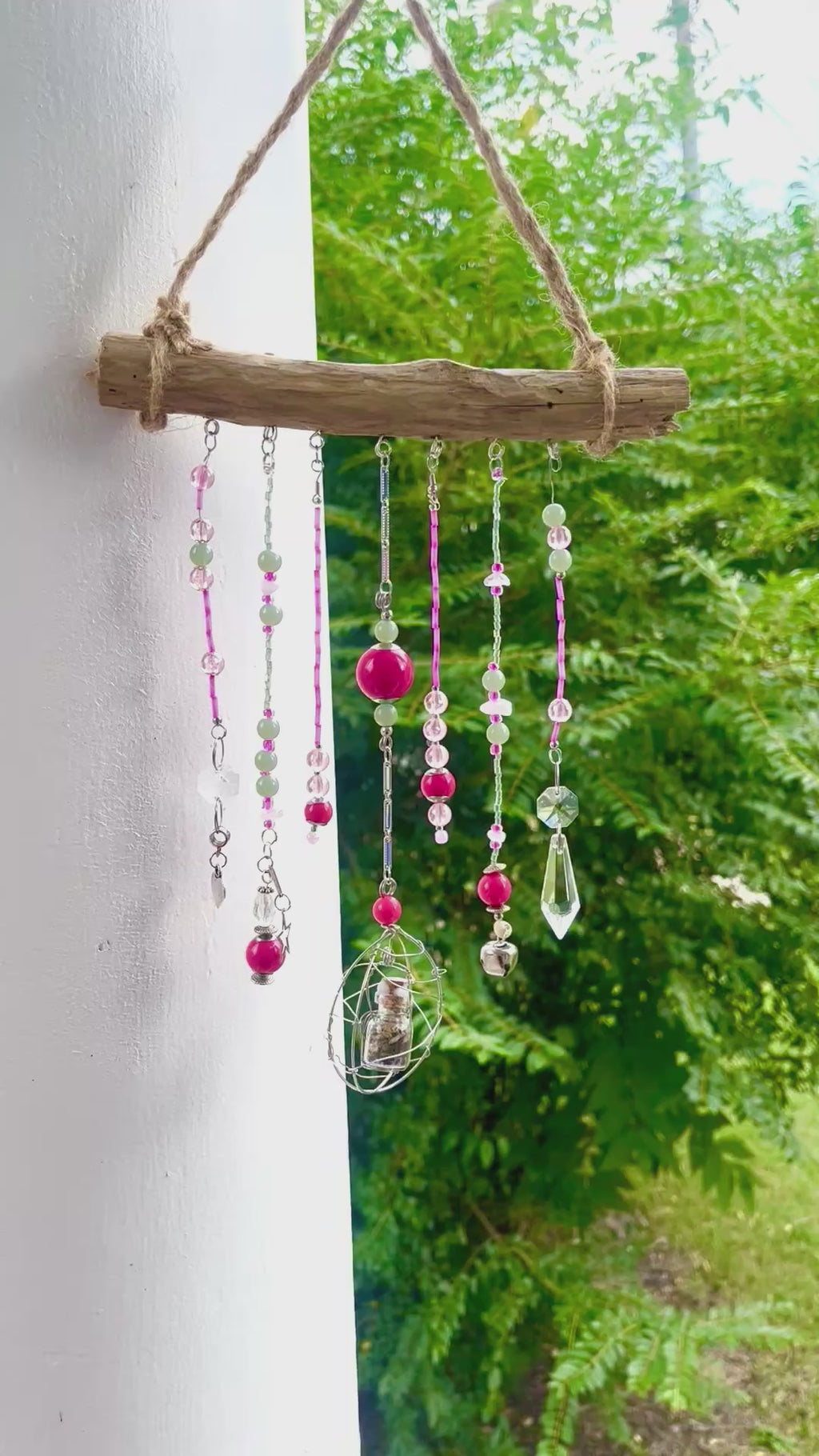 Rose Quartz Pink/Green Mini Sun Catcher